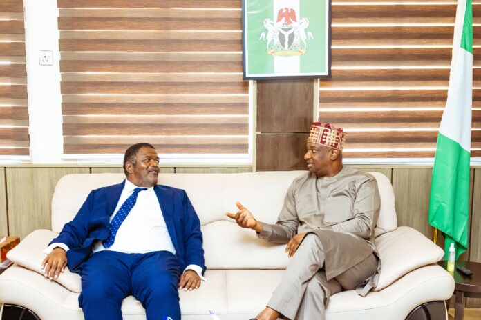 The Honourable Minister of Aviation and Aerospace Development, Festus Keyamo (right), receiving the Ambassador of Namibia to Nigeria, H.E. Humphrey Geiseb (left) in the Minister's office in Abuja Wednesday. The Honourable Minister of Aviation and Aerospace Development, Festus Keyamo (right), receiving the Ambassador of Namibia to Nigeria, H.E. Humphrey Geiseb (left) in the Minister's office in Abuja Wednesday.