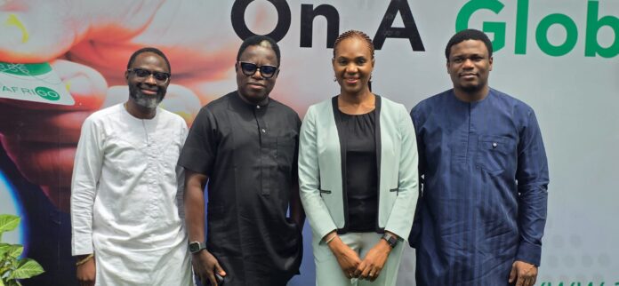 L-R Managing Director, Moniepoint MFB, Babatunde Olofin; Chief Operating Officer, AfriGOPay Financial Services, Ugo Obasi; MD/CEO, AfriGOPay Financial Services, Ebehijie Momoh and Co-Founder and Group CEO, Moniepoint Inc, Tosin Eniolorunda during a courtesy visit to AfriGo in Lagos recently.