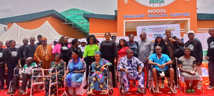 Hon. Commissioner, Ministry of Humanitarian Affairs, Akwa Ibom State, the DG, NSCC, Dr Emem Omokaro and other dignitaries with some beneficiaries of Medical Outreach in Uyo. Hon. Commissioner, Ministry of Humanitarian Affairs, Akwa Ibom State, the DG, NSCC, Dr Emem Omokaro and other dignitaries with some beneficiaries of Medical Outreach in Uyo.