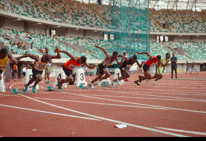Athletes at the main bowl of the Godswill Akpabio International Stadium, during the MTN Champs season 03 finale in Uyo. Athletes at the main bowl of the Godswill Akpabio International Stadium, during the MTN Champs season 03 finale in Uyo.