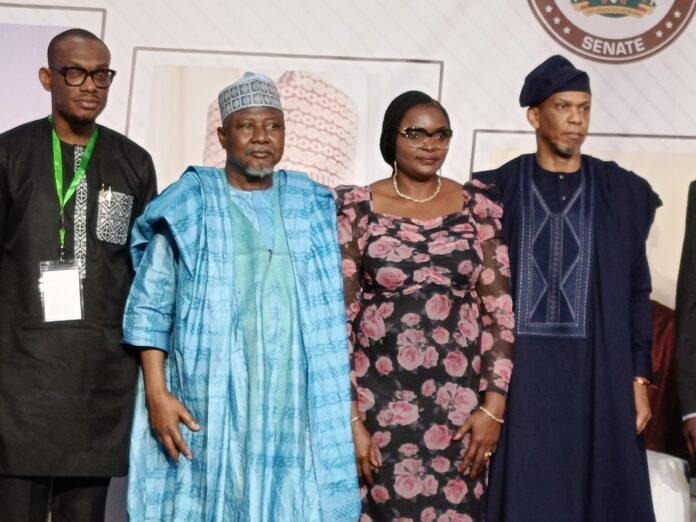 L-R General Counsel at Moniepoint Inc, Okechukwu Eke; Chairman, Senate Committee on Legislative Compliance, Senator Garba M. Maidoki; Representative of the Nigerian Bar Association and Vice-Chairman, Senate Committee on Legislative Compliance, Senator Ede Dafinone at the recent high-level workshop organised by the Senate in Abuja.