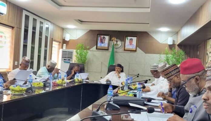 Minister of Information and National Orientation, Mohammed Idris, and heads of agencies during the mid-term performance review in line with the deliverables set by the Central Delivery Coordinating Unit (CDCU) in Abuja on Tuesday