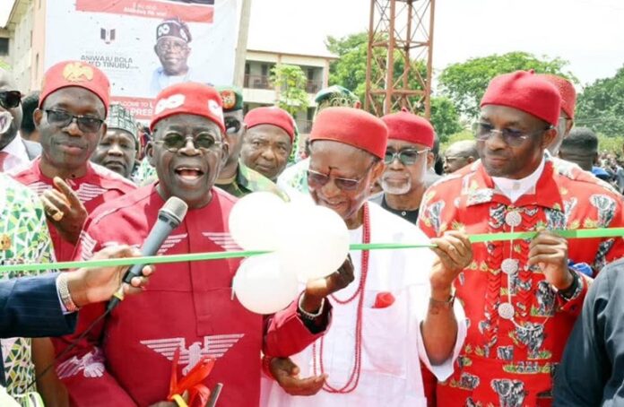 Tinubu In Anambra, Commissions Projects, Bags Chieftaincy Title Tinubu In Anambra, Commissions Projects, Bags Chieftaincy Title