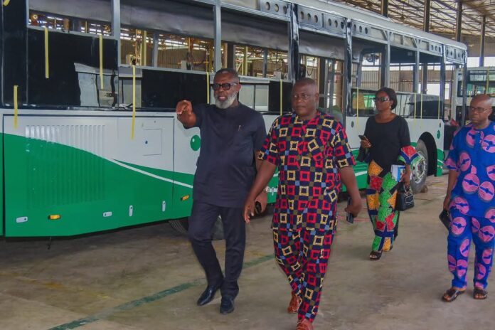 Chairman of Innoson Group, Chief Innocent Chukwuma, CON (right), taking some members of NATA on a tour in his factory at Nnewi, Anambra State. Chairman of Innoson Group, Chief Innocent Chukwuma, CON (right), taking some members of NATA on a tour in his factory at Nnewi, Anambra State.