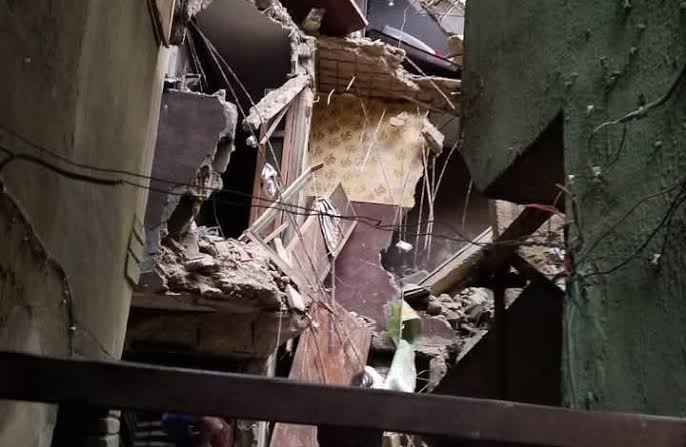 Collapsed building Collapsed building