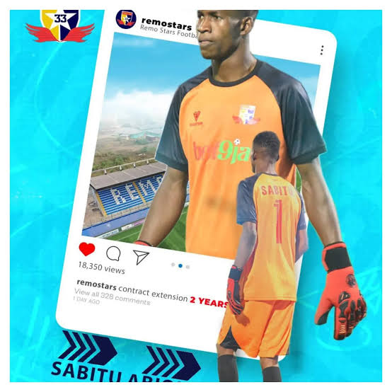 Remo Stars Goalkeeper Sabitu Abiola Remo Stars Goalkeeper Sabitu Abiola