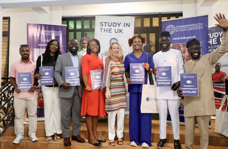 British Deputy High Commissioner, Mrs Gill Lever and some of the Commonwealth scholars at the pre-departure reception in Abuja. - THEWILL NEWS MEDIA British Deputy High Commissioner, Mrs Gill Lever and some of the Commonwealth scholars at the pre-departure reception in Abuja.