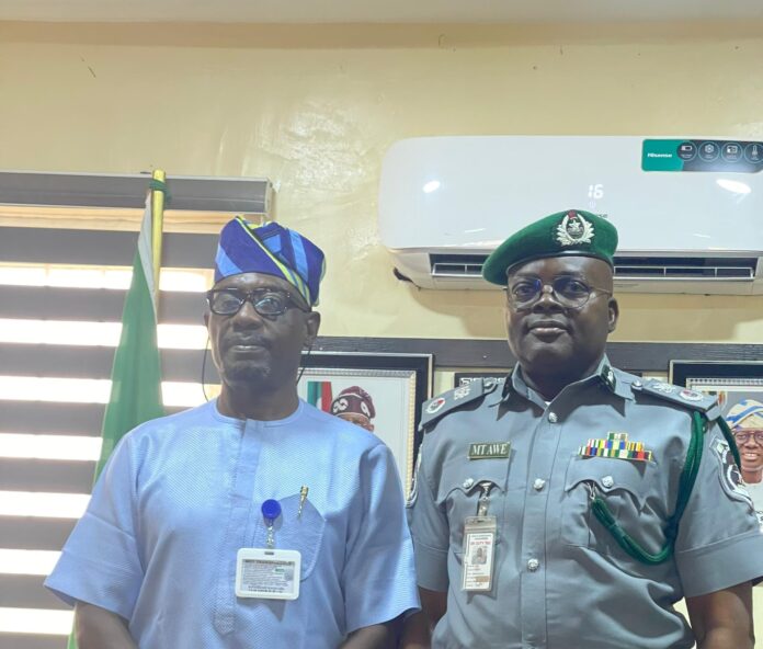 Director of Cargo Development & Services at FAAN, Mr Lekan Thomas (left) and Murtala Muhammed International Airport (MMIA) Customs Area Comptroller, Mr Michael Awe, pledged at the stakeholders' meeting recently. Director of Cargo Development & Services at FAAN, Mr Lekan Thomas (left) and Murtala Muhammed International Airport (MMIA) Customs Area Comptroller, Mr Michael Awe, pledged at the stakeholders' meeting recently.