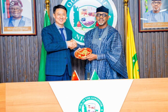Chinese Ambassador to Nigeria, Yu Dunhai, during an interview after leading a delegation of embassy officials on a courtesy visit to the Ogun State Governor, Dapo Abiodun Chinese Ambassador to Nigeria, Yu Dunhai, during an interview after leading a delegation of embassy officials on a courtesy visit to the Ogun State Governor, Dapo Abiodun