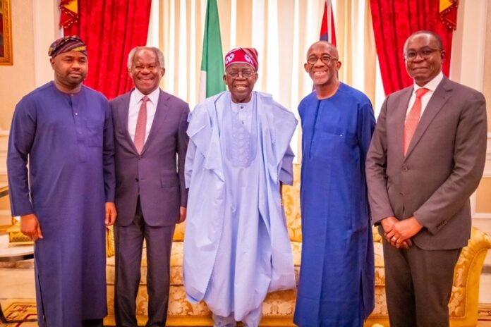 Tinubu meets Belo-Osagie and bayo ogunlesi