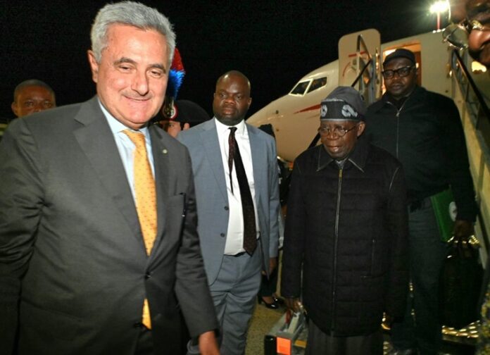 Tinubu Arrives In Rome for Aqaba Summit