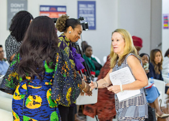 Deputy High Commissioner Gill Lever OBE and Minister of Trade and Investment Jumoke Oduwole