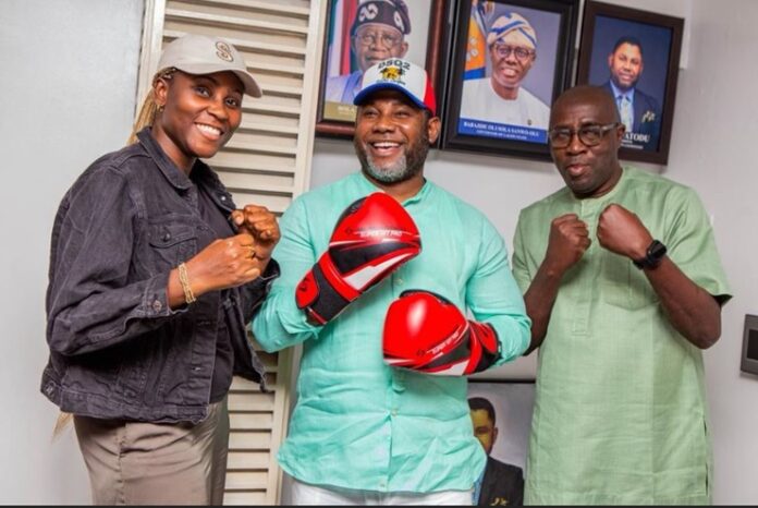 Lekan Fatodu, visiting GoTv Boxing Night organisers Lekan Fatodu, visiting GoTv Boxing Night organisers.