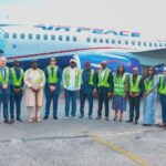 Milestone For Nigerian Aviation As Air Peace Marks Arrival Of Dry-Lease Boeing 737-700 NG Minister of Aviation and Aerospace Development, Festus Keyamo and Chairman/CEO of Air Peace Limited, Dr Allen Onyema (Middle) flanked by others during the arrival ceremony of a dry-leased Boeing 737-700 NG by Air Peace from AerCap, the world’s largest aircraft leasing company held at the Zulu Terminal Complex, Murtala Muhammed Airport, Lagos recently.