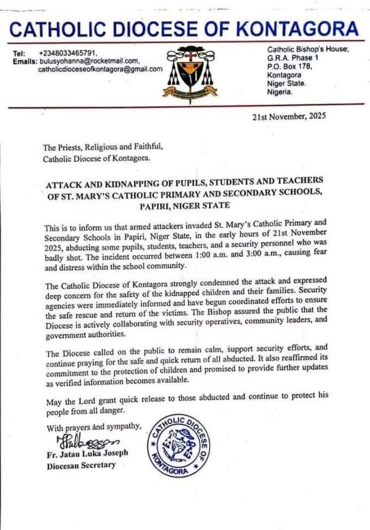Niger Catholic School - THEWILL NEWS MEDIA Niger Catholic School