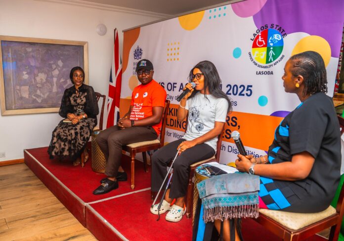 L-R: Panellists - Senior Advisor, Institutional Funding, Sightsavers, Mrs Jumoke Alagbe; Social Worker/Child Protection Officer, Lagos State Domestic and Sexual Violence Agency (DSVA), Damilare Adewusi; UK Govt-funded Sabi Woman programme Beneficiary, Miriam Oko-Ogonnia; and General Manager, Lagos State Office of Disability Affairs (LASODA), Mrs Adenike Oyetunde-Lawal… at the 16 Days of Activism 2025 and International Day of Persons Living with Disabilities, today in Lagos.