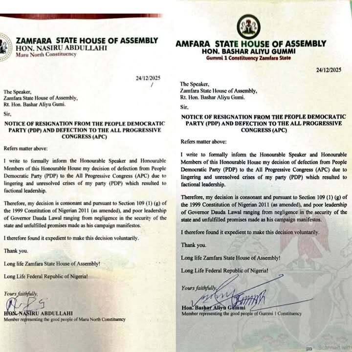 Zamfara Assembly Lawmakers Dump PDP For APC