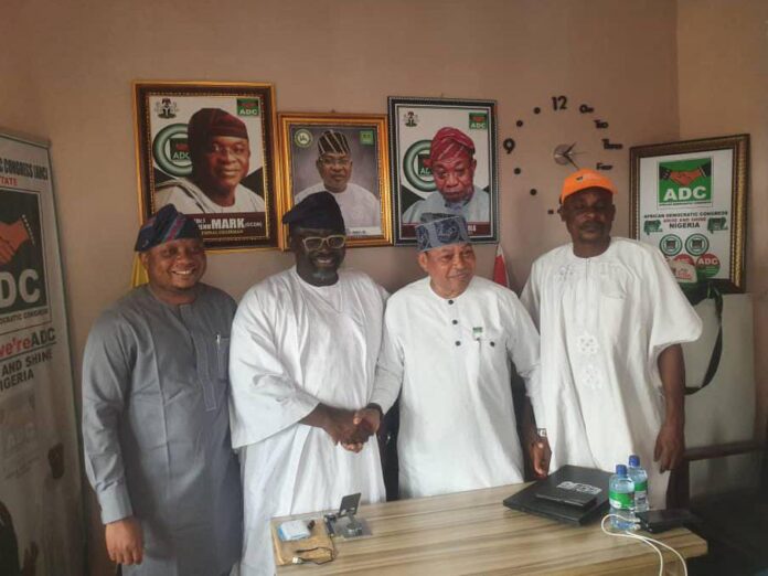 former Special Adviser to Ogun State Governor on Special Duties and Investment, Dr Ibrahim Osinowo paid a courtesy call to members of the State Executive of African Democratic Party (ADC) led by the Chairman, Otunba Femi Soluade, at the party's Secretariat, Itoko.