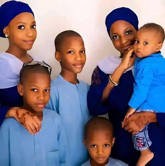 Fatima Abubakar, and her six children Fatima Abubakar, and her six children