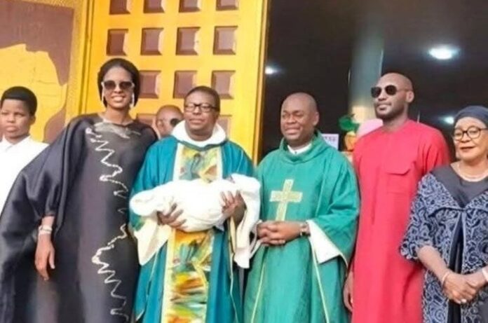2baba, Wife Natasha Osawaru Dedicate Their Son in Church Ceremony 2baba, Wife Natasha Osawaru Dedicate Their Son in Church Ceremony