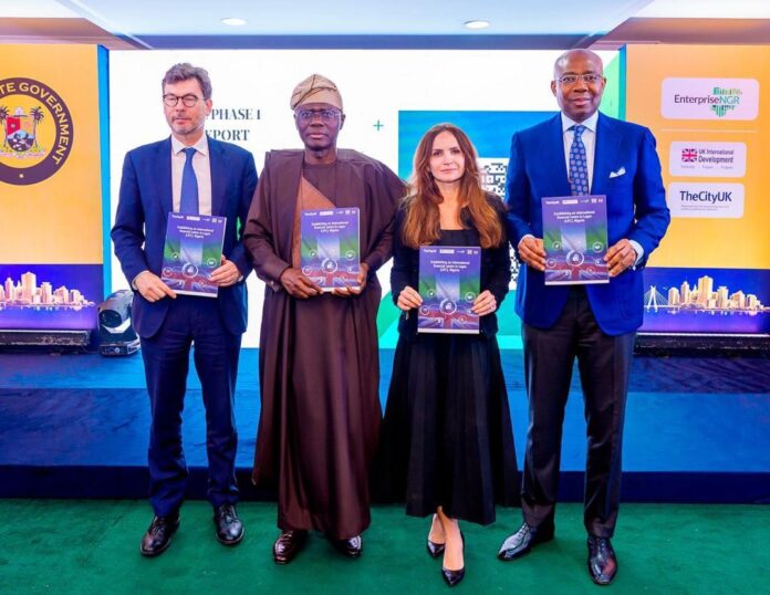 Jonny Baxter, British Deputy High Commissioner; Babajide Sanwo-Olu, Lagos State Governor; Anna Rogers, Director, International Development, TheCityUK; and Aigboje Aig-Imoukhuede, Board Chairman, EnterpriseNGR, at the launch of the LIFU report, last week at State House Marina, Lagos. Jonny Baxter, British Deputy High Commissioner; Babajide Sanwo-Olu, Lagos State Governor; Anna Rogers, Director, International Development, TheCityUK; and Aigboje Aig-Imoukhuede, Board Chairman, EnterpriseNGR, at the launch of the LIFU report, last week at State House Marina, Lagos.