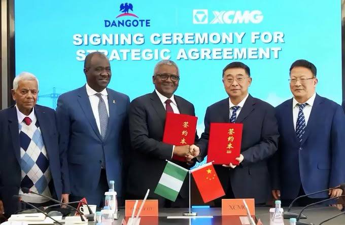 Dangote Group has signed a $400 million machinery supply agreement with XCMG Construction Machinery Co., Ltd. Dangote Group has signed a $400 million machinery supply agreement with XCMG Construction Machinery Co., Ltd.