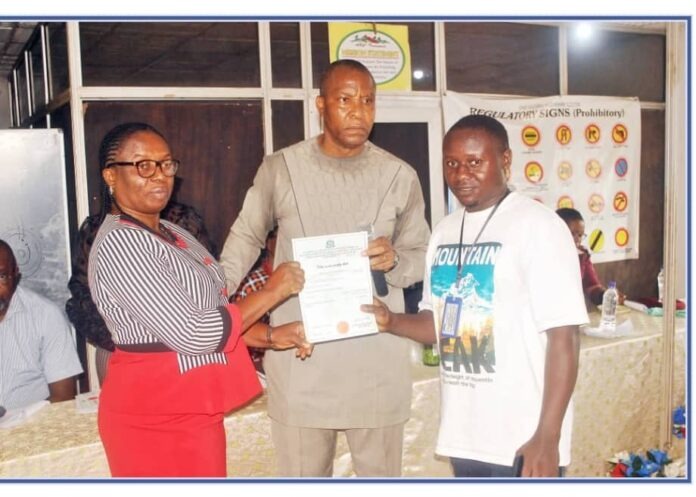 The Group Managing Director of ABC Transport, Mr Jude Nneji, with two of the 137 graduands at the ceremony in Owerri. The Group Managing Director of ABC Transport, Mr Jude Nneji, with two of the 137 graduands at the ceremony in Owerri.