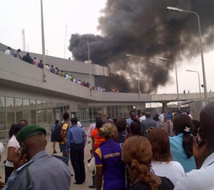 MMIA-fire at the Murtala Muhammed International Airport in Lagos MMIA-fire at the Murtala Muhammed International Airport in Lagos