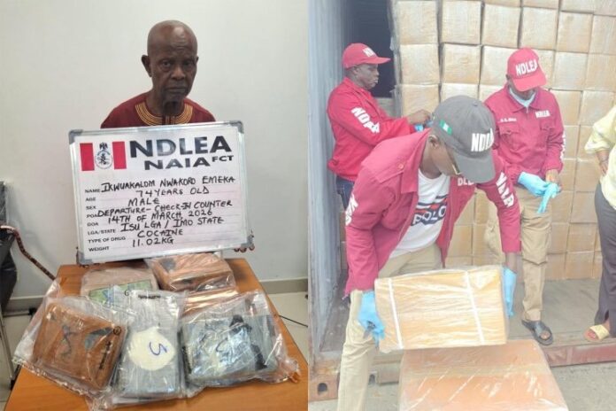 NDLEA Nabs 74-Year-Old UK-Bound Passenger with 11kg Cocaine at Abuja Airport