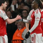 Arsenal To Face Sporting In UCL Quarter-Finals After Beating Leverkusen Eze, Rice