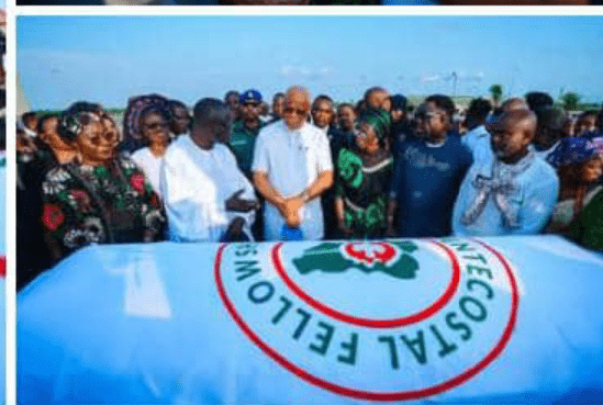Akwa Ibom State Governor, Pastor Umo Eno, with some members of the State Executive Council during the reception of the Remains of the Rev. Uma Ukpai at the Victor Attah International Airport on Thursday. Akwa Ibom State Governor, Pastor Umo Eno, with some members of the State Executive Council during the reception of the Remains of the Rev. Uma Ukpai at the Victor Attah International Airport on Thursday.