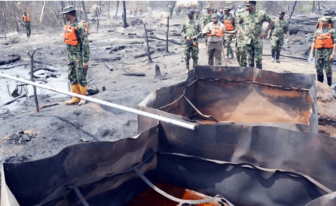 Navy Strikes Hard, Destroys 17,500 Litres Of Stolen Crude In Rivers Navy Strikes Hard, Destroys 17,500 Litres Of Stolen Crude In Rivers