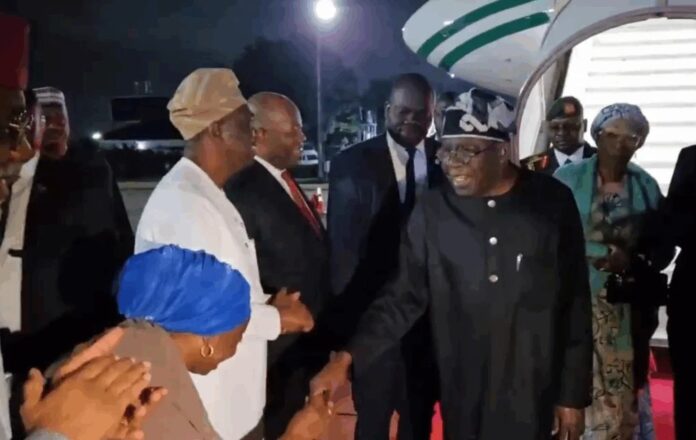 Tinubu Arrives - returns Tinubu Arrives - returns