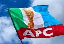 Benue APC Boils As Iornem, Others Threatens Court Action Over Alleged Substitution Threat Flag of the APC political party fluttering in the wind against a blue sky, featuring a torch emblem and bold 'APC' lettering on a red stripe.