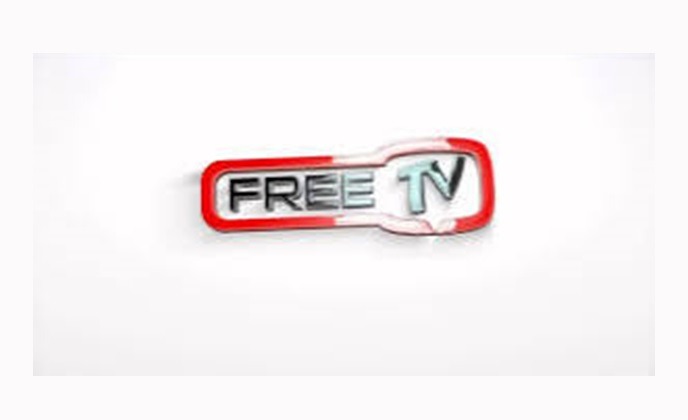 Free TV logo inside a red rounded rectangle with gray lettering.