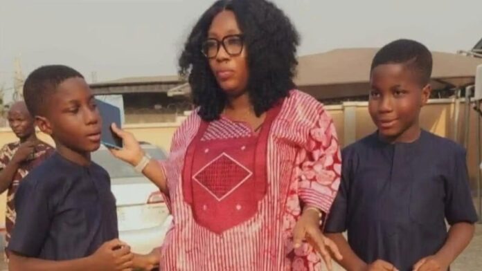 Mrs Olaide Busayo Adegoke John-Paul, the younger sister of former Minister of Power, Chief Adebayo Adelabu, and her 12-year-old twin sons, Peter and Paul Mrs Olaide Busayo Adegoke John-Paul, the younger sister of former Minister of Power, Chief Adebayo Adelabu, and her 12-year-old twin sons, Peter and Paul