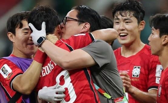 South Korea celebrates after scoring the winning goal in the 80th minute during their 2-1 victory over Czechia in the Group A opener of the 2026 FIFA World Cup