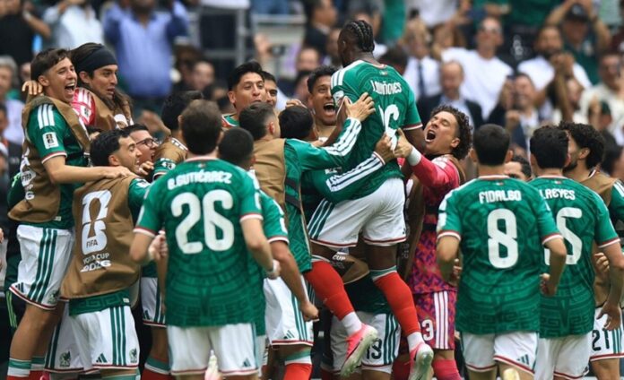 Mexico players celebrating