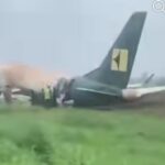 Disaster Averted As Enugu Air Flight Carrying 68 Passengers Skids Off Benin Runway