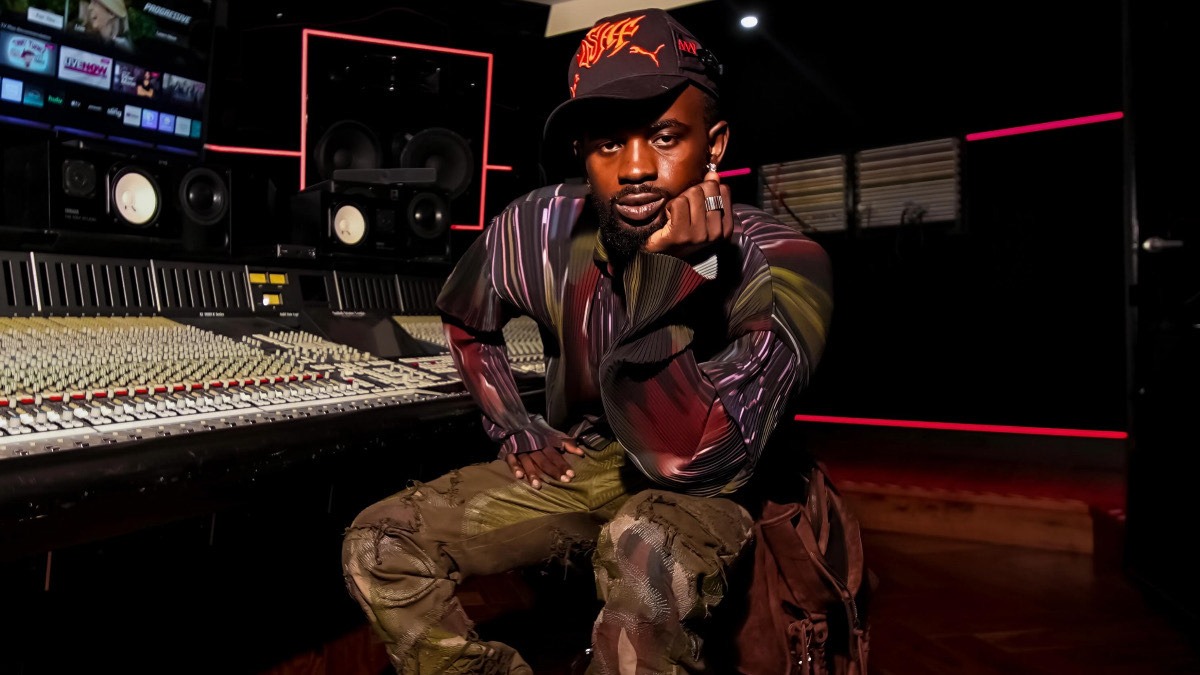 Ghanaian musician Black Sherif sitting in a music recording studio. Credit Black Sherif via Instagram - THEWILL NEWS MEDIA Ghanaian musician Black Sherif sitting in a music recording studio. Credit Black Sherif via Instagram