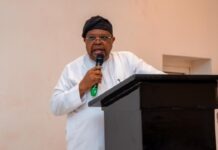 FG Sets 2027 Deadline to End Power Subsidies, Rules Out Immediate Tariff Hike Man wearing a white traditional outfit and black cap speaks into a microphone at a podium in a formal setting.