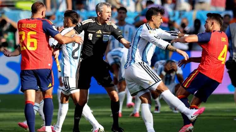 FIFA has opened a disciplinary investigation into the post-match incidents that overshadowed Spain's World Cup triumph. Photo credit; Getty image - THEWILL NEWS MEDIA