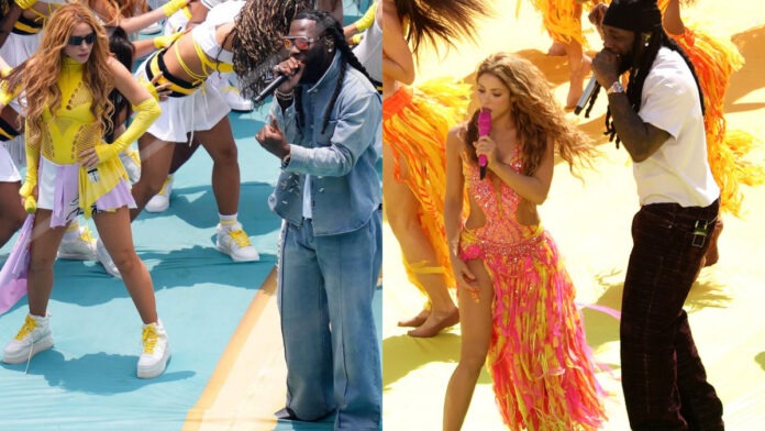 Azteca in Mexico City, Mexico, during the 2026 FIFA World Cup opening ceremony, on June 11, 2026. Photo Credit: afrika.world via Instagram | Shakira and Burna Boy performing with dancers behind them. Shakira Via Instagram Burna Boy
