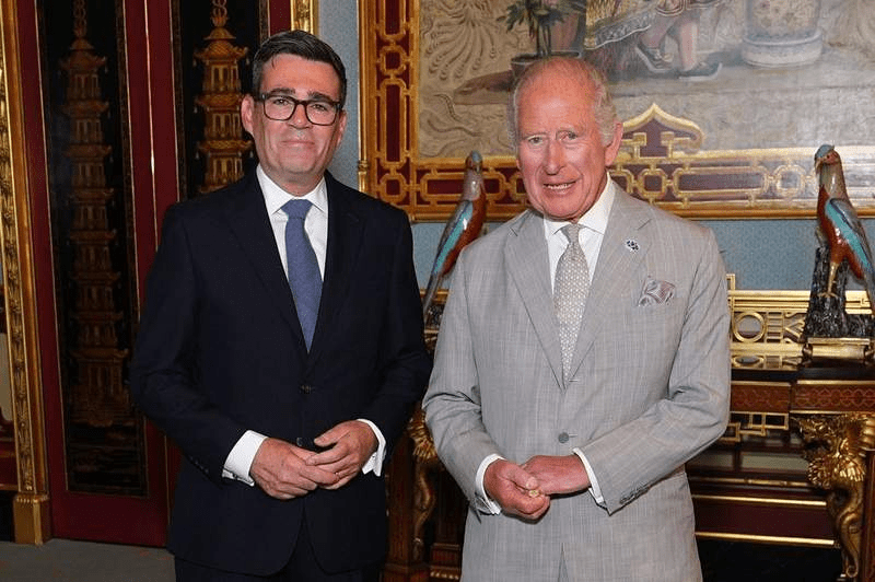 King Charles III and Andy Burnham. - THEWILL NEWS MEDIA King Charles III and Andy Burnham.