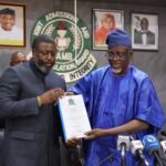 Segun Aina Assumes Office As JAMB Registrar, Declares War On Exam Malpractice Prof. Is-haq Oloyede and Prof. Segun Aina (2)