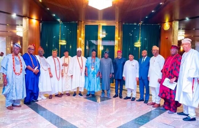 Tinubu with delegation of traditional rulers from Oyo State Tinubu with delegation of traditional rulers from Oyo State