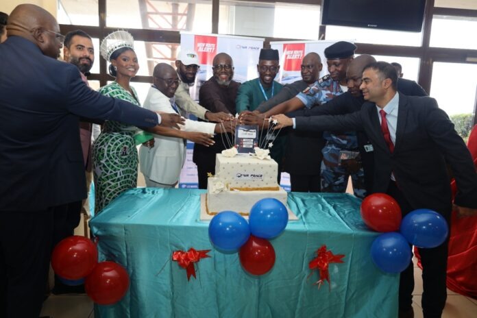 Air Peace executives, aviation officials, airport authorities, and other stakeholders cut a ceremonial cake to commemorate the inauguration of the airline's Lagos–Conakry–Bamako route, marking the commencement of direct flight services linking Nigeria with Guinea and Mali.