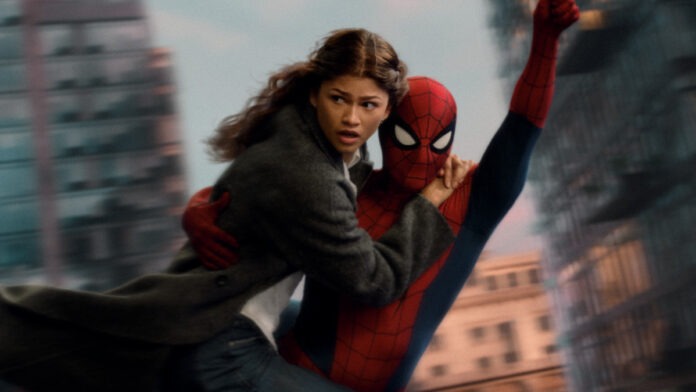 Tom Holland as Peter Parker and Zendaya as MJ