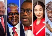 Jim Ovia, Dangote, Adesina, Adaora Umeoji, Keyamo Lead DTN@100 Heroes Awards Winners As Fresh Public Voting Opens L-R: Jim Ovia, Aliko Dangote, Dr Akinwumi Adesina, Adaora Umeoji and Festus Keyamo.